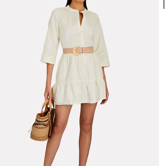 NWT Apiece Apart Maurino Tiered Linen-Cotton Mini Dress - Picture 6 of 8
